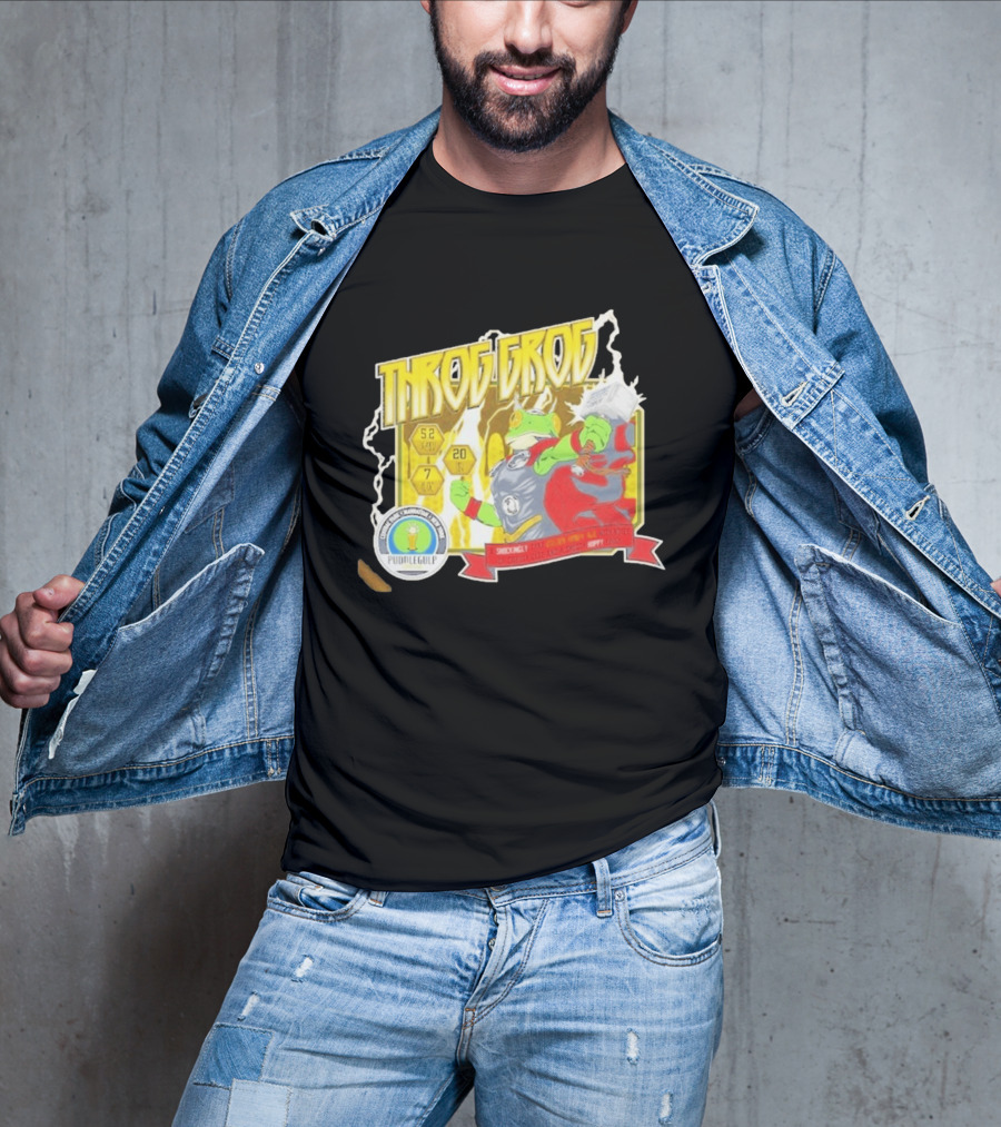 Throg Grog Puddle Gulp Superhero Frog Lightning Hammer Comic T-Shirt