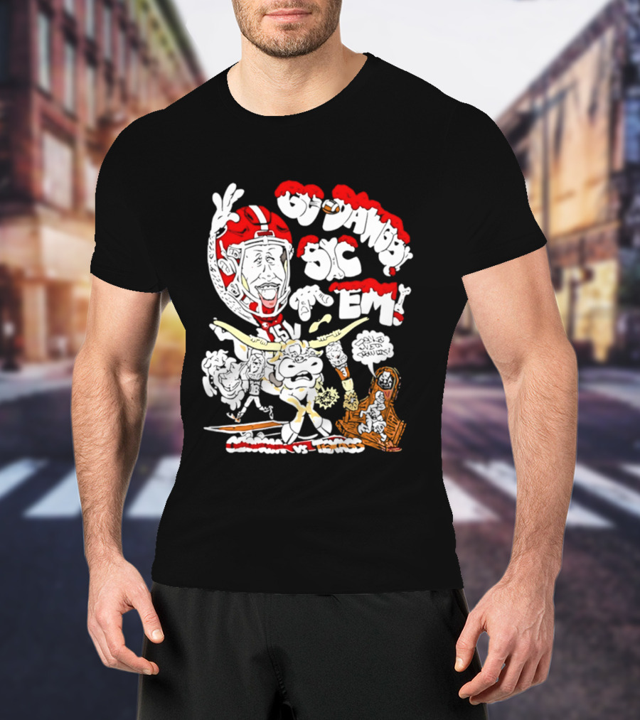 Go Dawgs Sic Em 2025 Georgia Vs Texas Football Rivalry Game T-Shirt