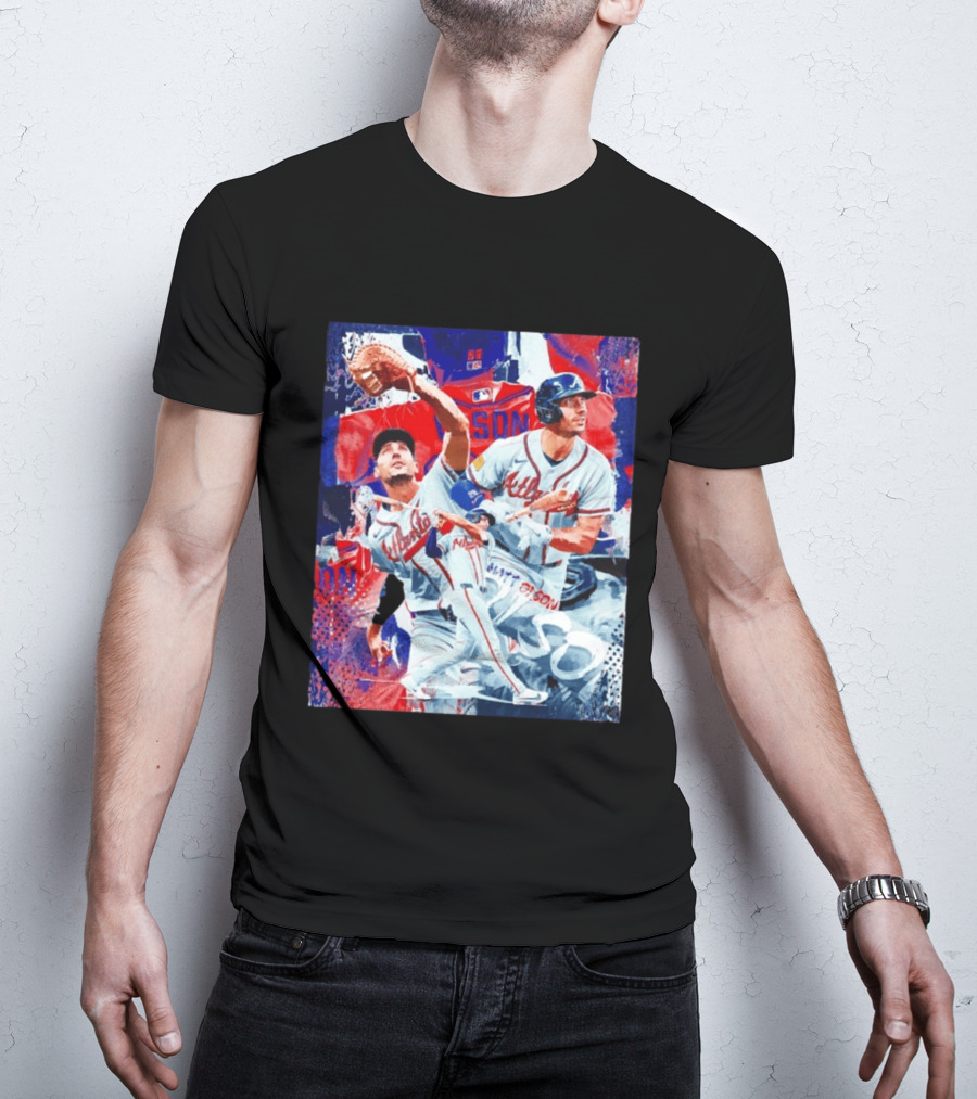 Matt Olson Atlanta Braves Baseball Action Collage T-Shirt