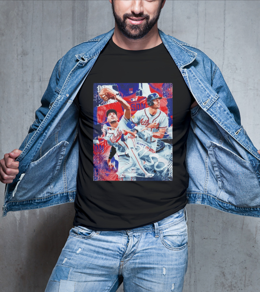 Matt Olson Atlanta Braves Baseball Action Collage T-Shirt