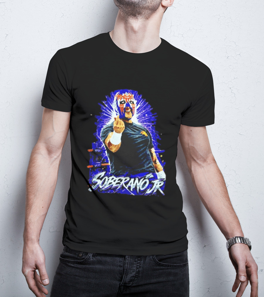 Soberano Jr Mexican Luchador Mask And Pose T-Shirt