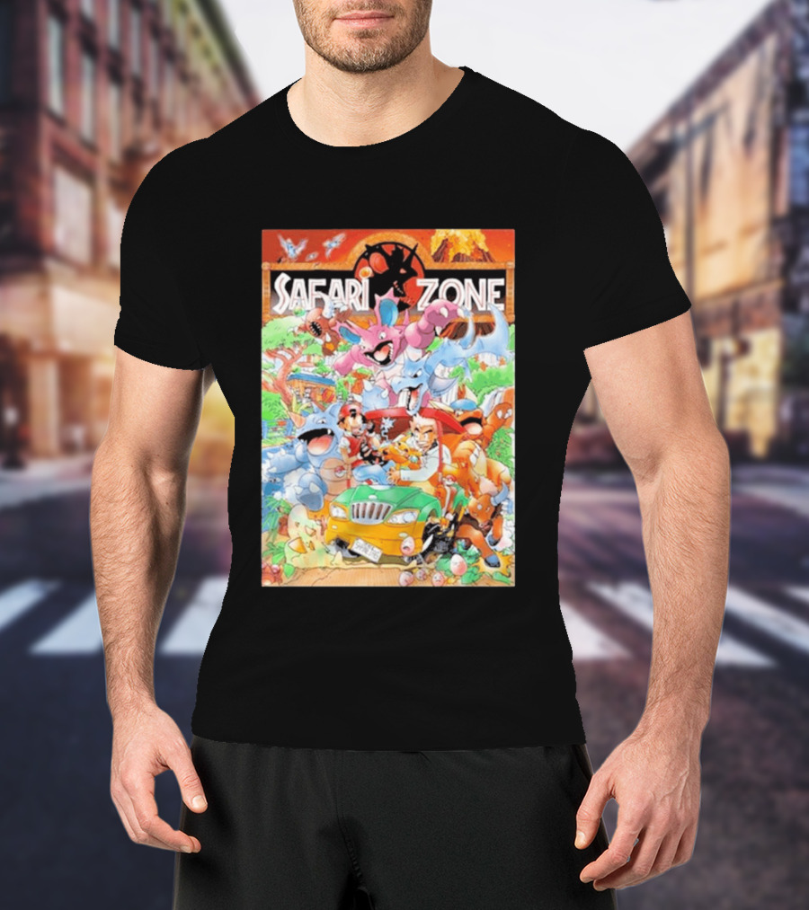 Safari Zone Adventure Pokémon Characters And Professor Interaction T-Shirt