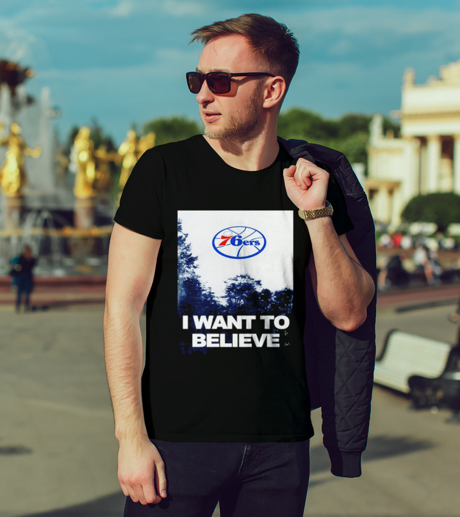 Philadelphia 76ers 6ers I Want To Believe UFO Basketball T-Shirt