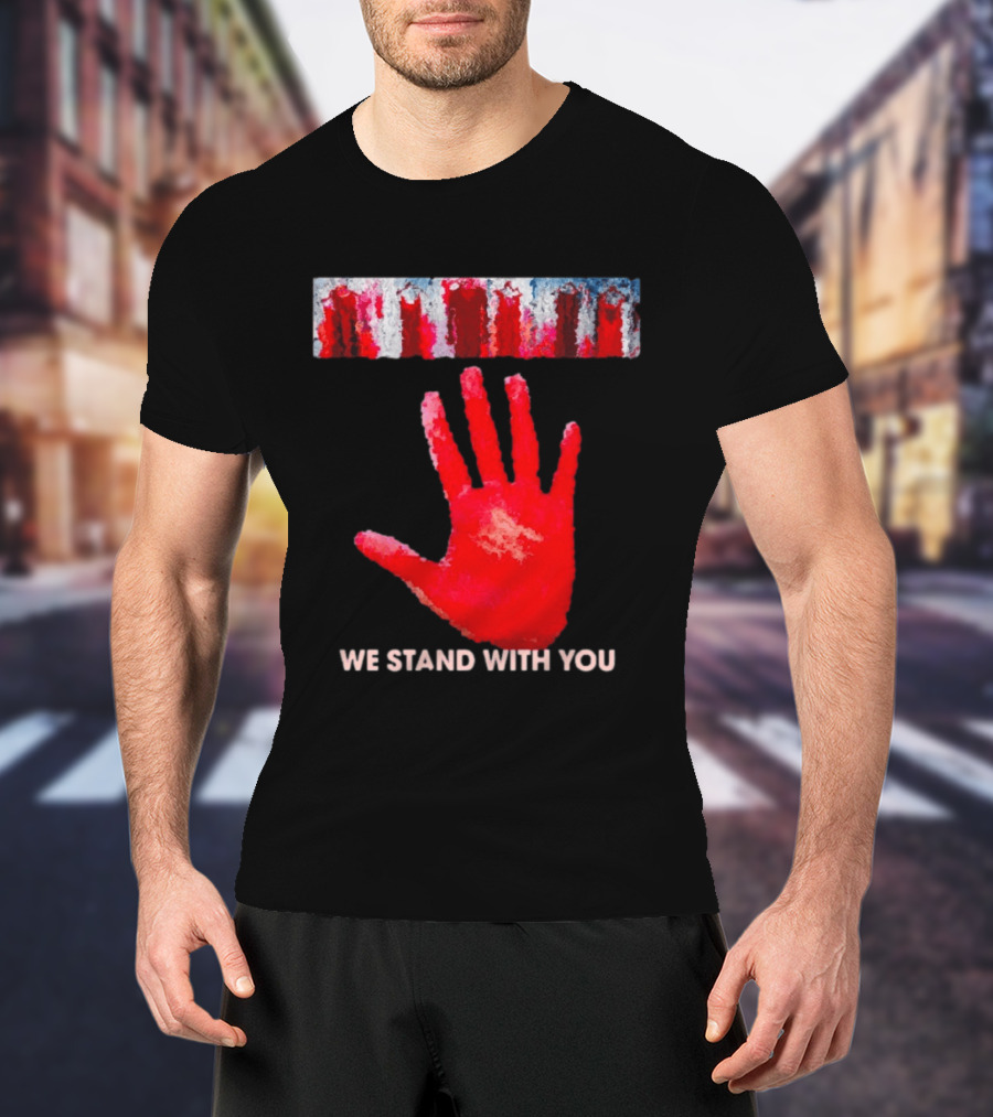 Red Dress Day We Stand With You Handprint T-Shirt