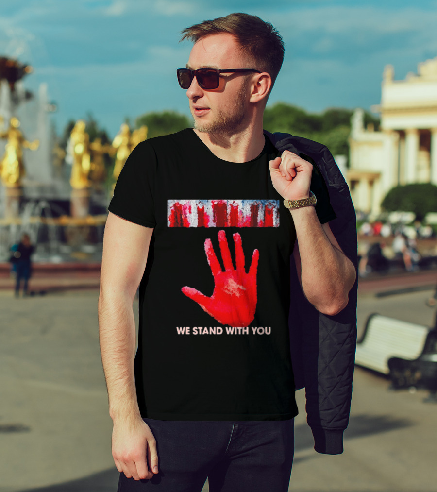 Red Dress Day We Stand With You Handprint T-Shirt