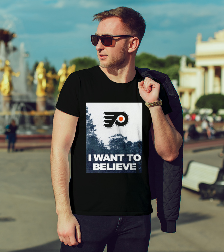 Philadelphia Flyers I Want To Believe UFO Hockey T-Shirt