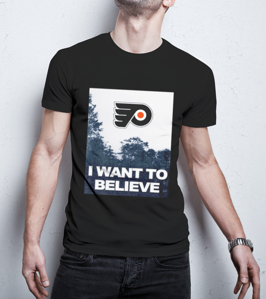 Philadelphia Flyers I Want To Believe UFO Hockey T-Shirt