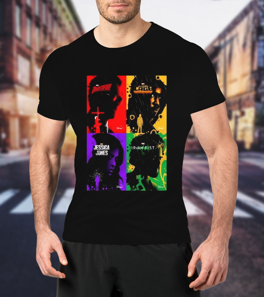 Marvel Daredevil Jessica Jones Luke Cage Iron Fist Heroes Disney T-Shirt