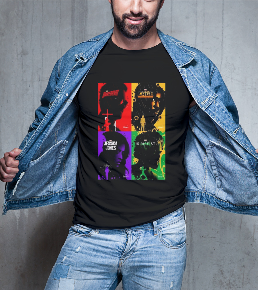 Marvel Daredevil Jessica Jones Luke Cage Iron Fist Heroes Disney T-Shirt