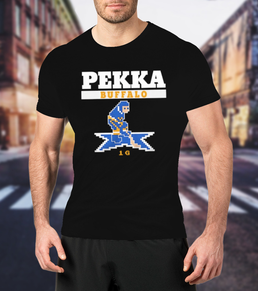 Pekka Buffalo Sabres 16 Hockey Pixelated Player T-Shirt
