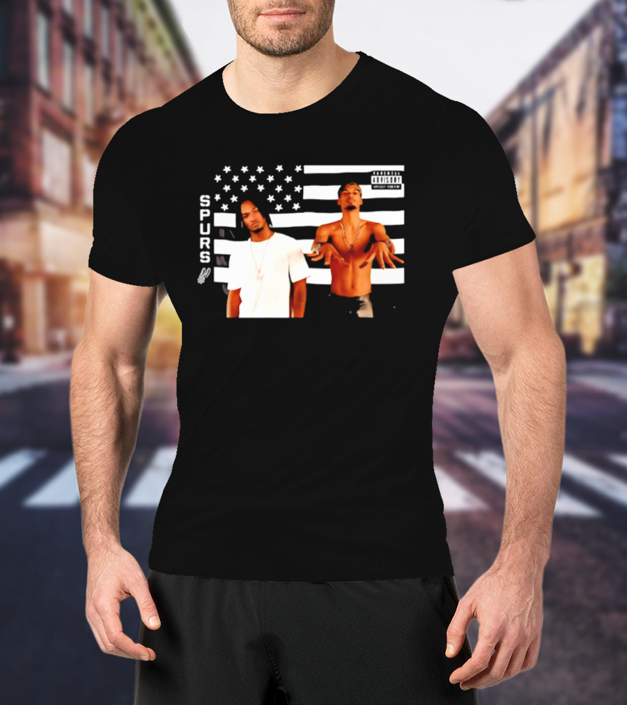 Spurs Wemby And Castle Stankonia American Flag T-Shirt