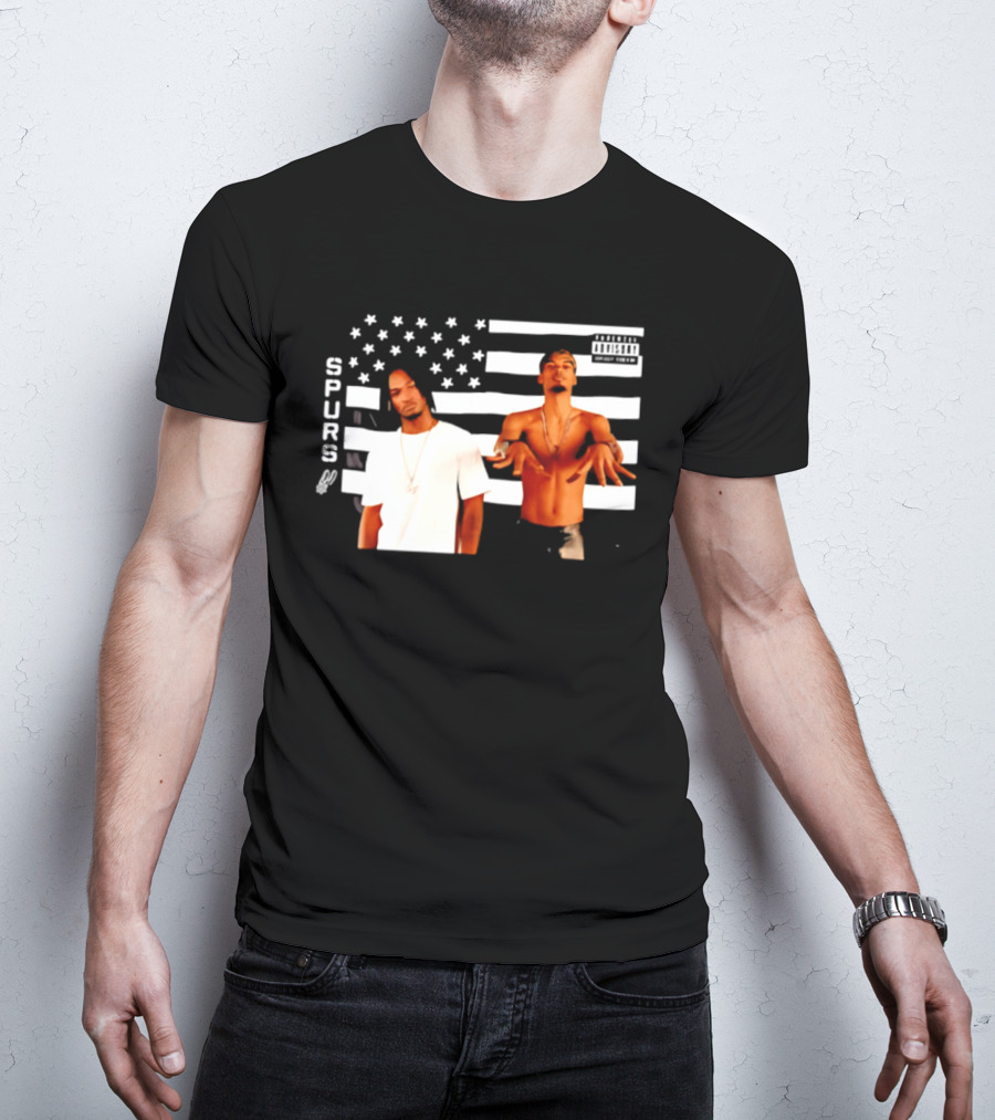 Spurs Wemby And Castle Stankonia American Flag T-Shirt