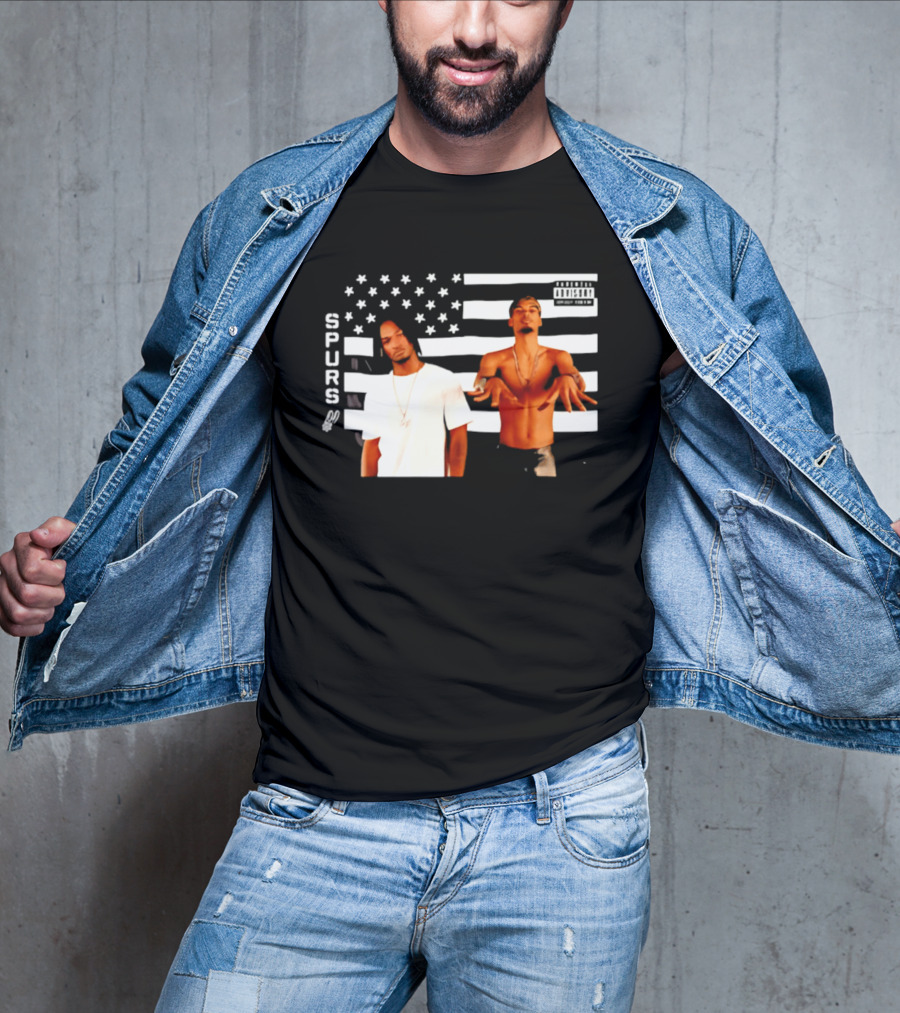 Spurs Wemby And Castle Stankonia American Flag T-Shirt