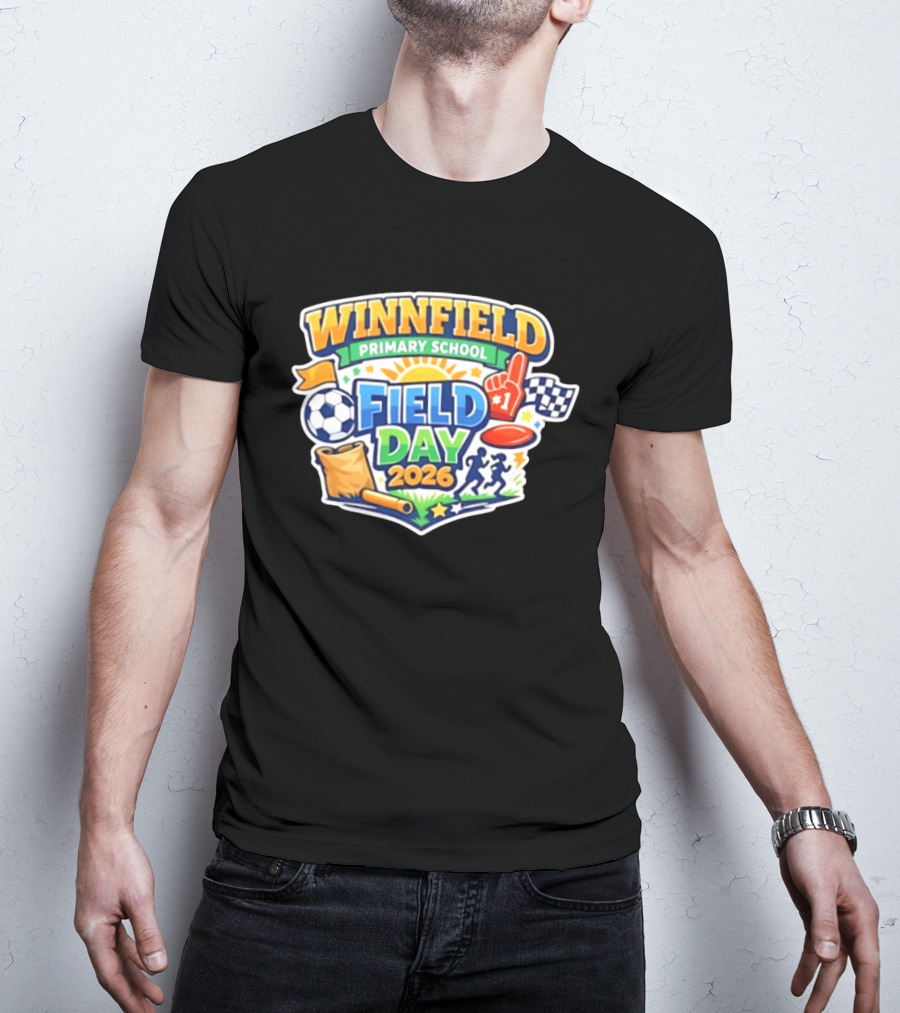 Winnfield Primary School Field Day 2026 Soccer Race Checkered Flags T-Shirt