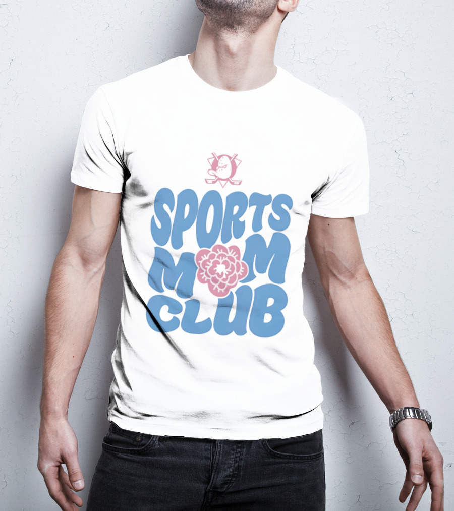 Anaheim Ducks Sports Mom Club Floral Lettering T-Shirt