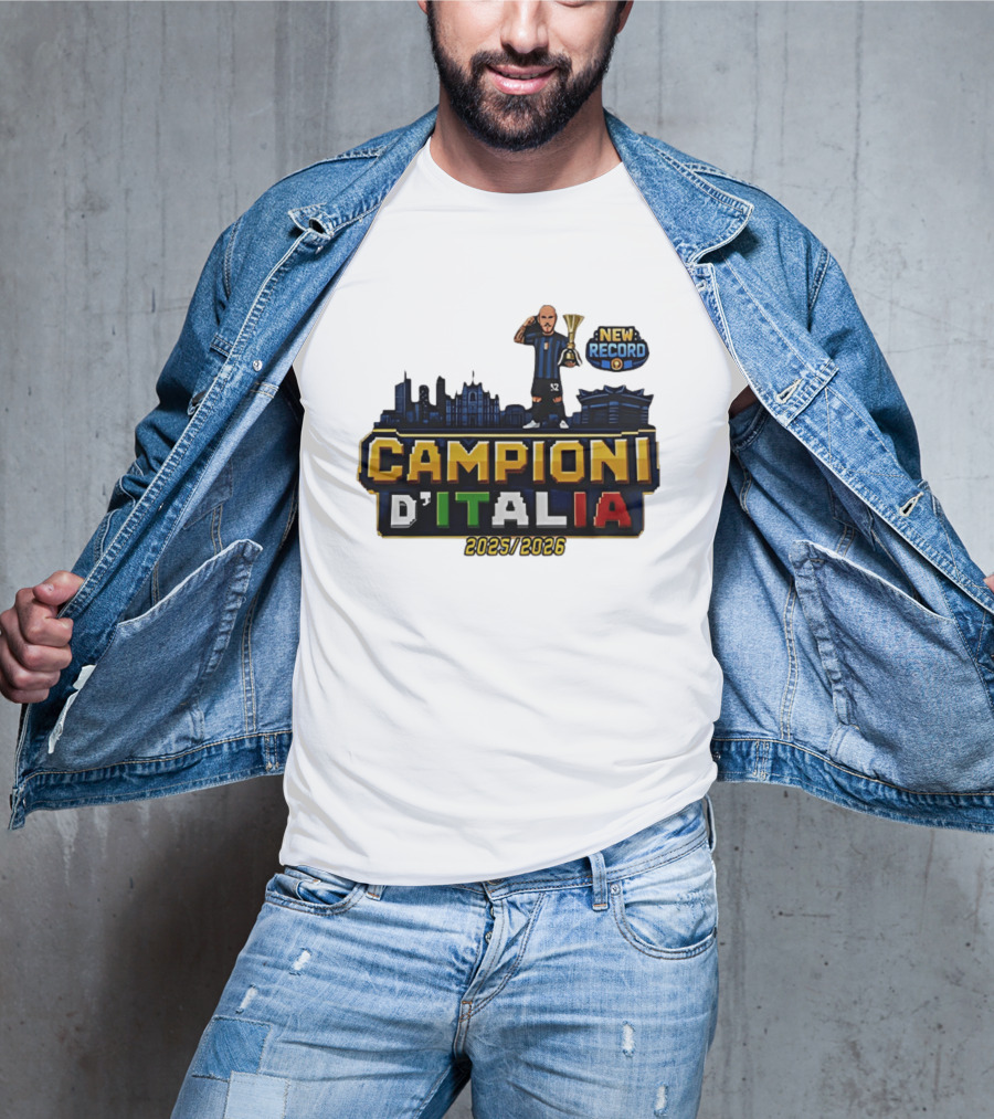 Campioni D'Italia 2025 2026 Inter Milan New Record City Skyline T-Shirt