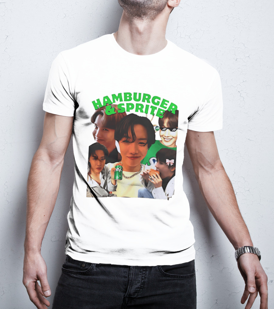 J Hope BTS Hamburger & Sprite Collage T-Shirt