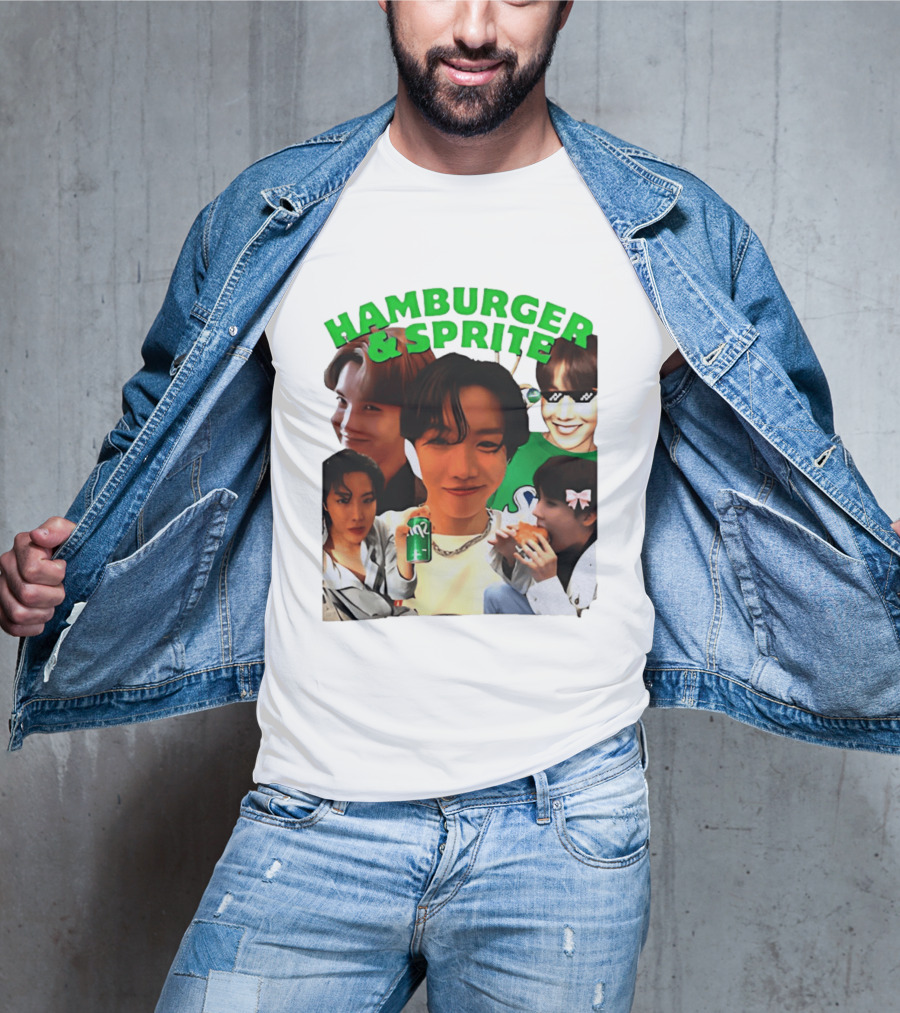 J Hope BTS Hamburger & Sprite Collage T-Shirt