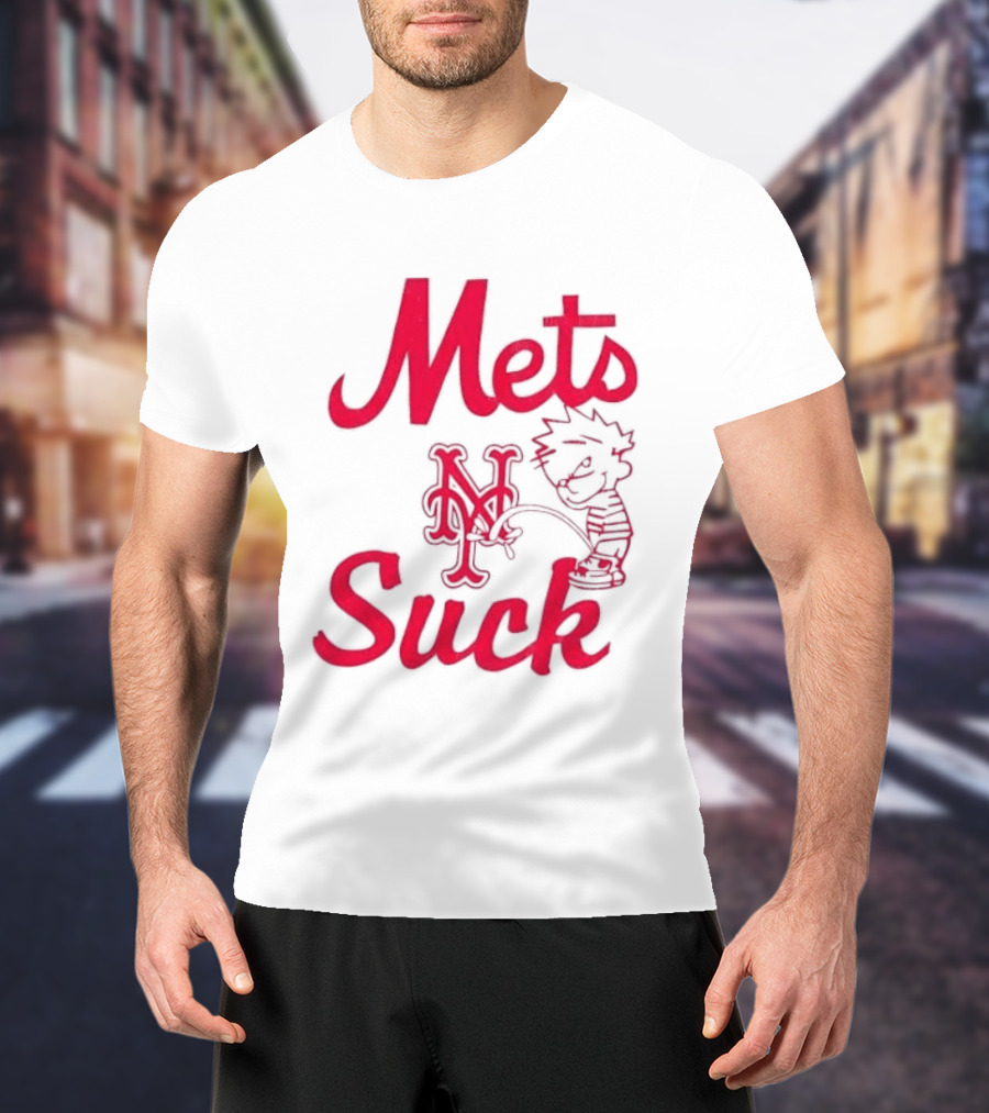 Mets Suck Peeing New York Baseball Fan Humor T-Shirt