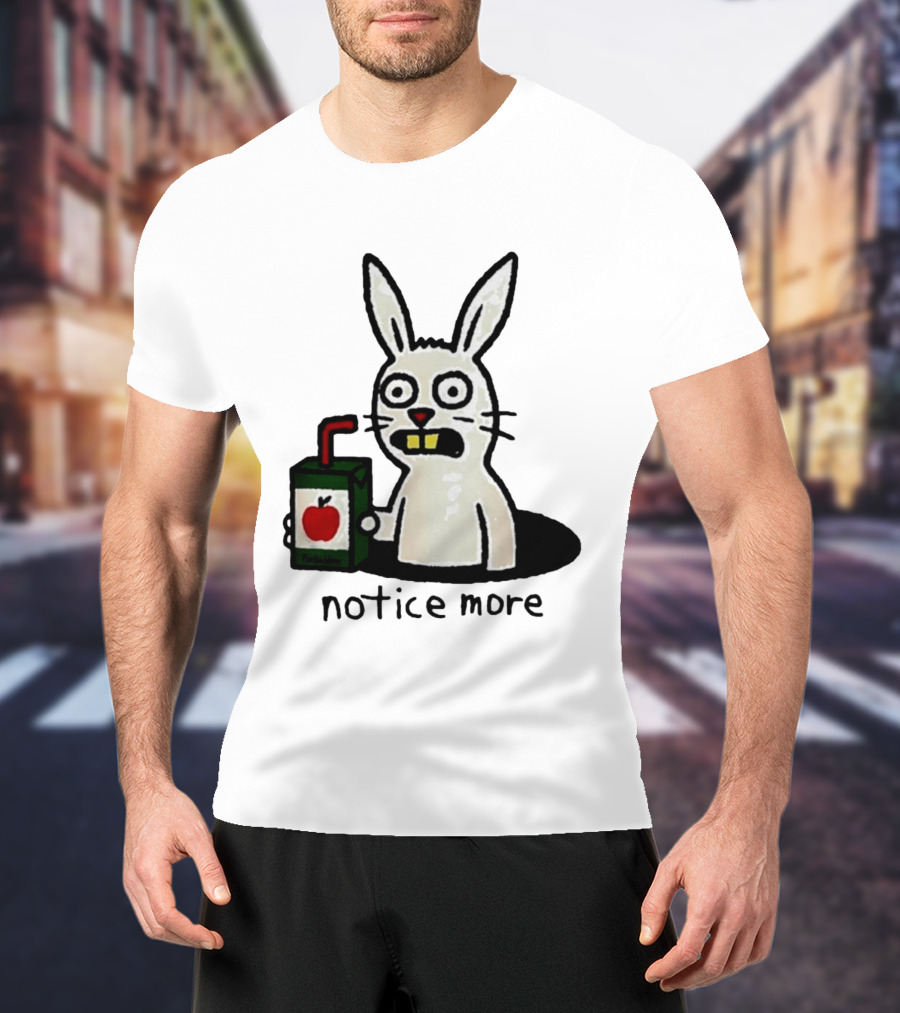 Notice Forbidden Apple Juice Box Bunny T-Shirt