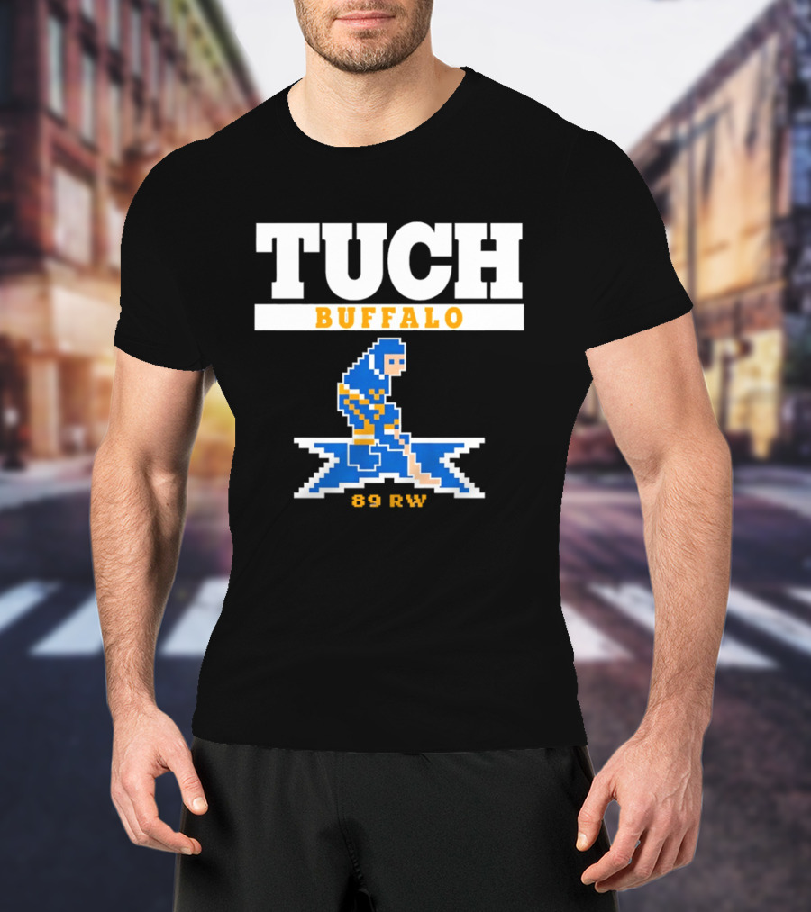Tuch Buffalo Sabres 89 RW Classic Pixel Hockey T-Shirt