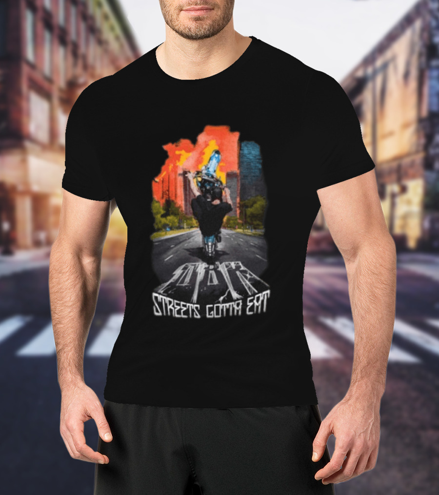 Dirt Bike Kidz Streets Gotta Eat Urban Rider Scene T-Shirt