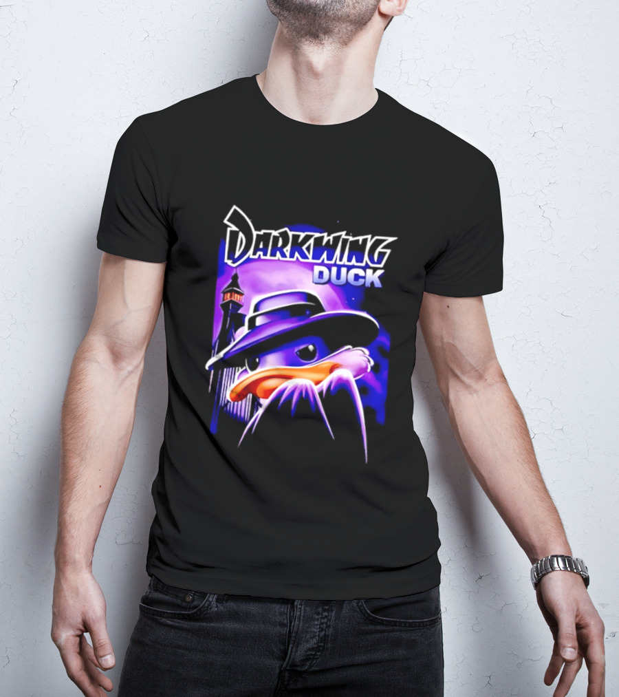 Darkwing Duck Funko Figure Iconic Character With Hat And Cityscape T-Shirt