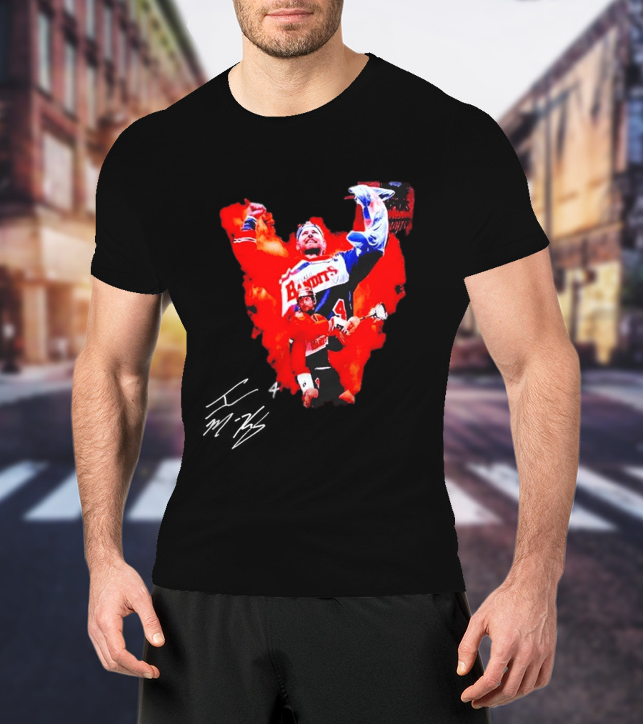 Ian MacKay Bandits Lacrosse Legend Signed Color Burst Collage T-Shirt