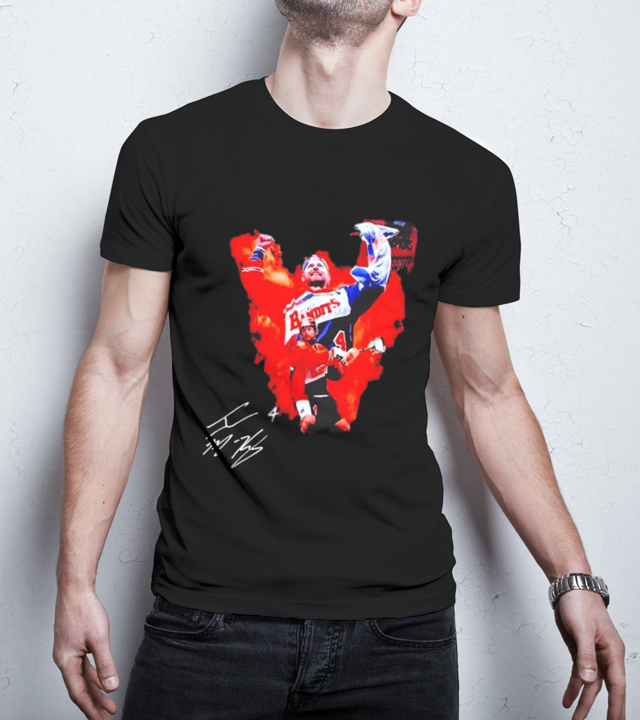Ian MacKay Bandits Lacrosse Legend Signed Color Burst Collage T-Shirt