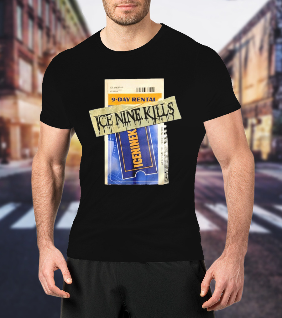 ICE NINE KILLS 9 Day Rental Iceninek Welcome To Horrorwood T-Shirt