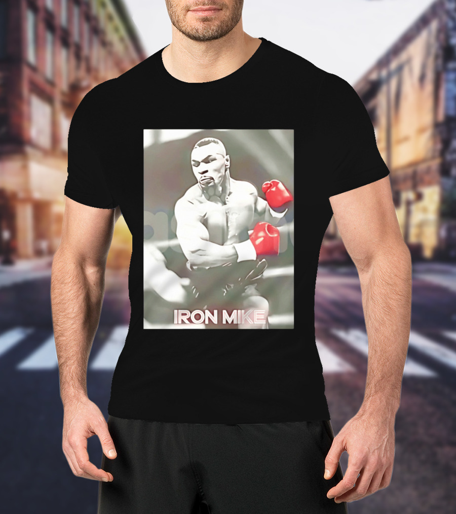Boxing Legend Iron Mike Tyson Vintage Style Red Gloves T-Shirt