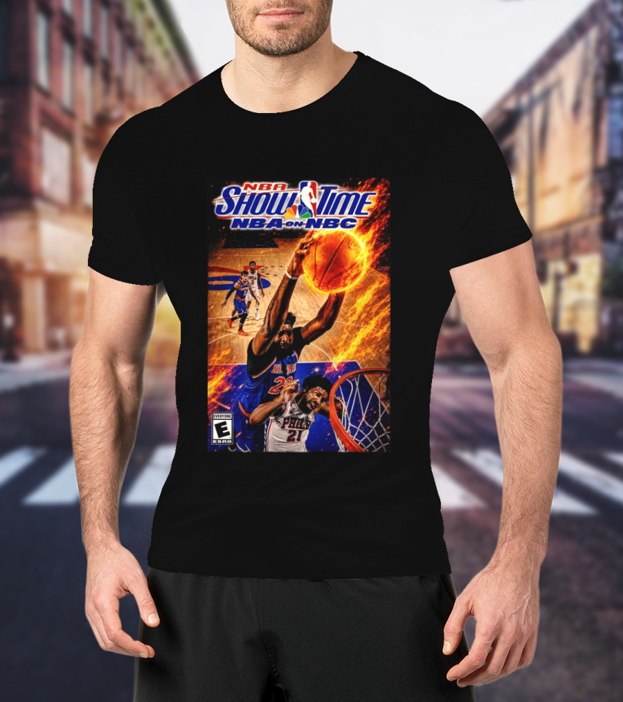 NBA Showtime Dunking Mitchell Robinson On Joel Embiid NBA On NBC T-Shirt