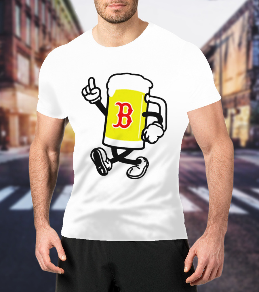 2026 Red Sox Beer With Walking Foam And Red B T-Shirt