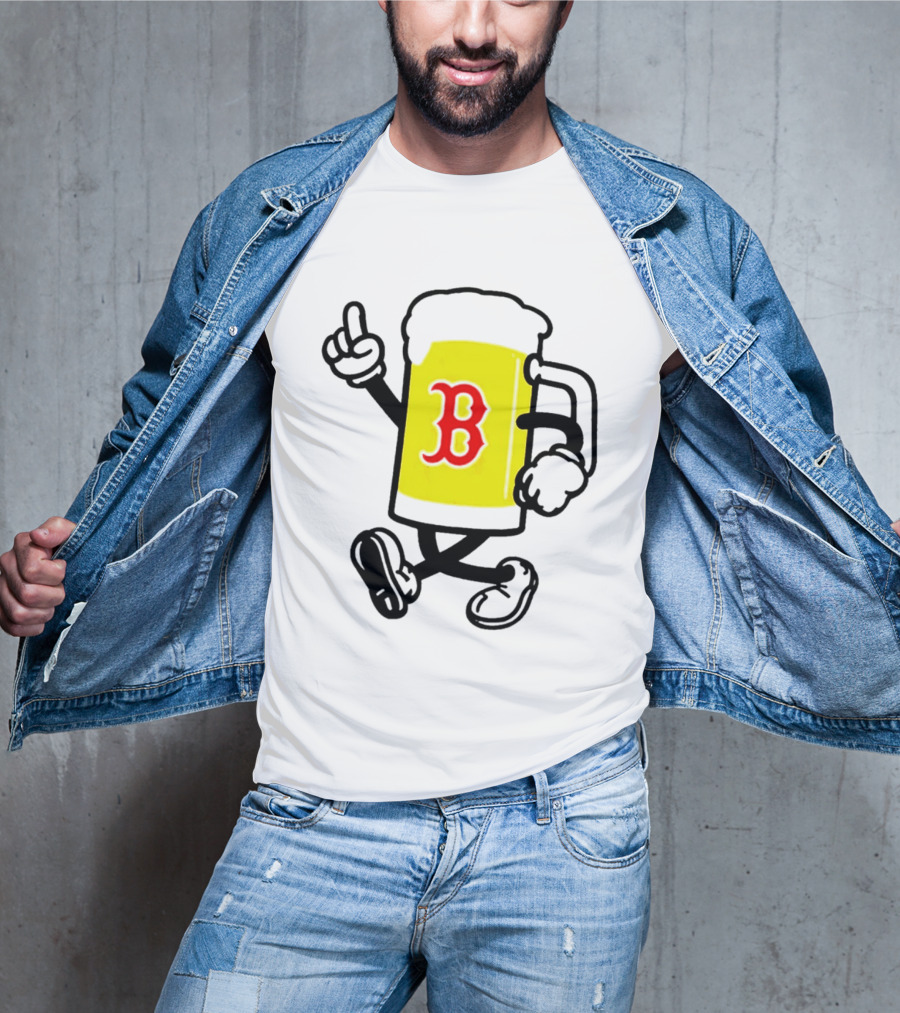 2026 Red Sox Beer With Walking Foam And Red B T-Shirt