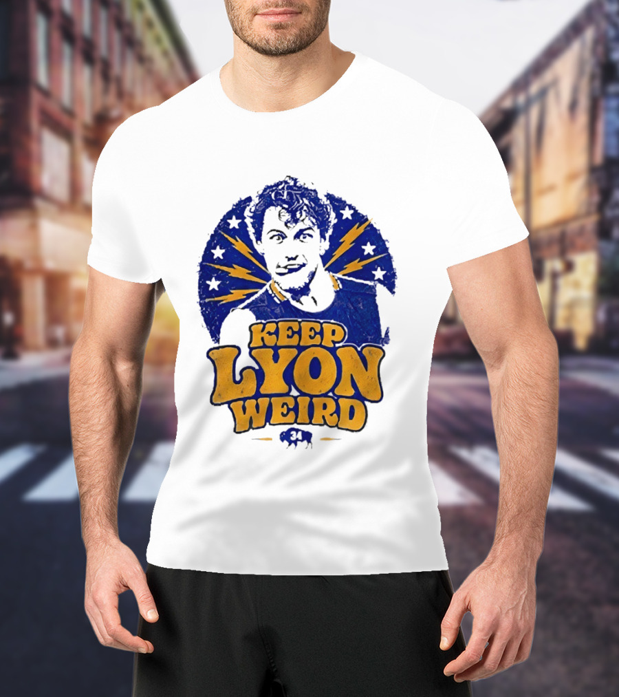 Keep Lyon Weird Hockey Player 34 Buffalo Sabres Lightning Stars T-Shirt