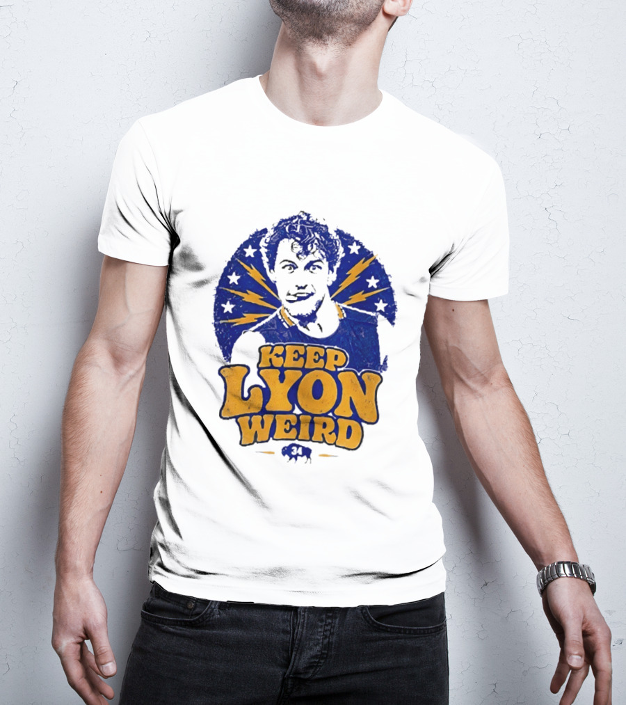 Keep Lyon Weird Hockey Player 34 Buffalo Sabres Lightning Stars T-Shirt