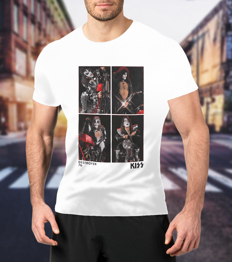 KISS Destroyer 76 Band Members On Motorcycles T-Shirt