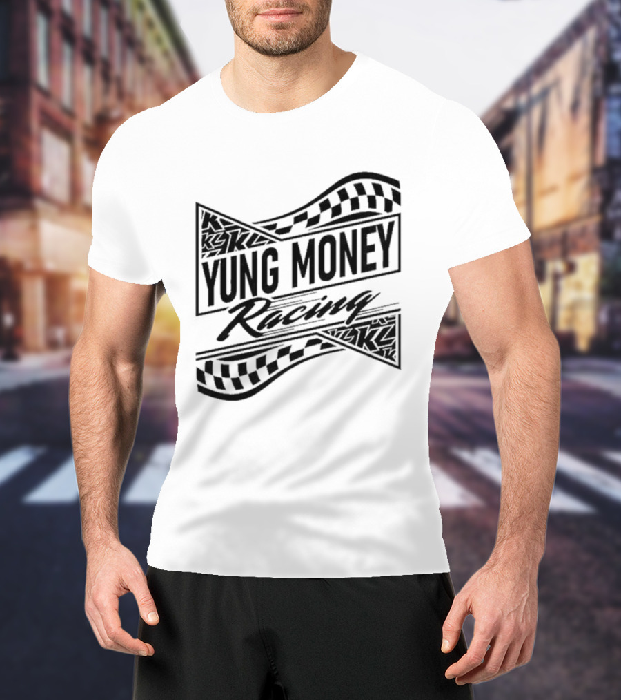 Yung Money Racing Checkered Flag Kyle Larson T-Shirt