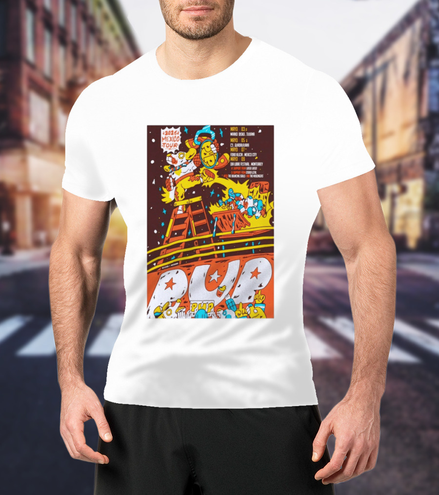 2026 Mexico Tour PUP Foro Indio Tijuana Guadalajara Mexico City Monterrey Show May 7 Headliner Bouncing Souls Mezcales T-Shirt