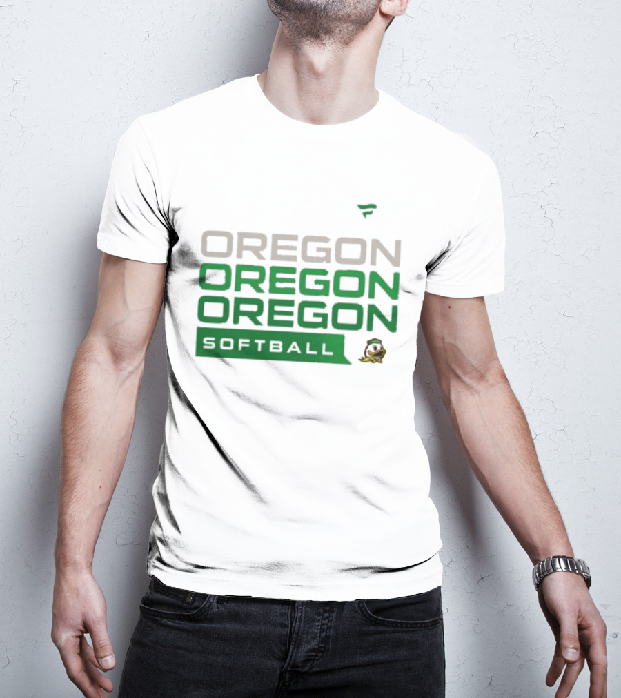 Oregon Ducks Softball Triple Oregon Text Tri Blend T-Shirt