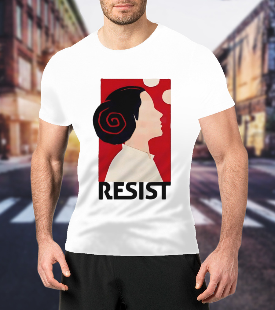 Princess Leia Resist Style Icon With Red And White T-Shirt