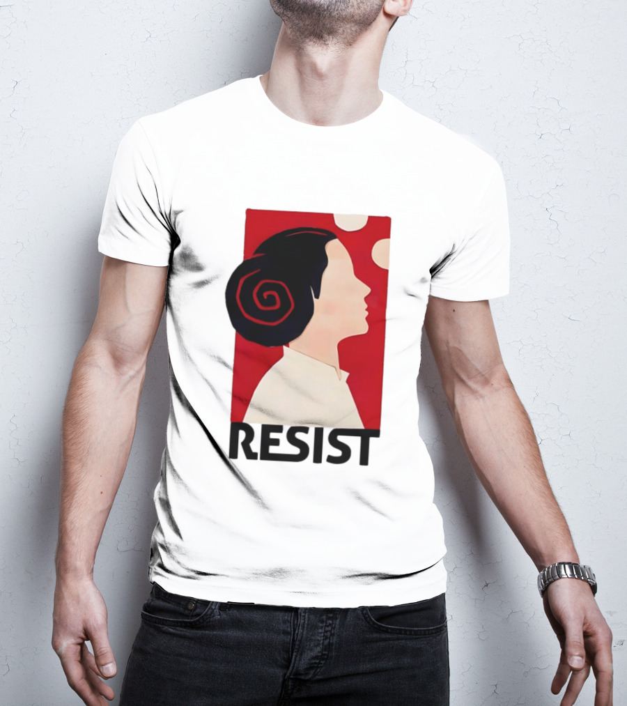 Princess Leia Resist Style Icon With Red And White T-Shirt