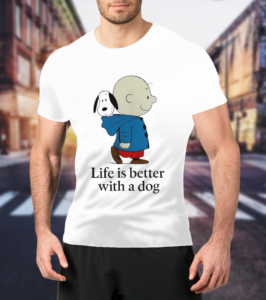 Snoopy And Charlie Brown Life Is Better With A Dog T-Shirt