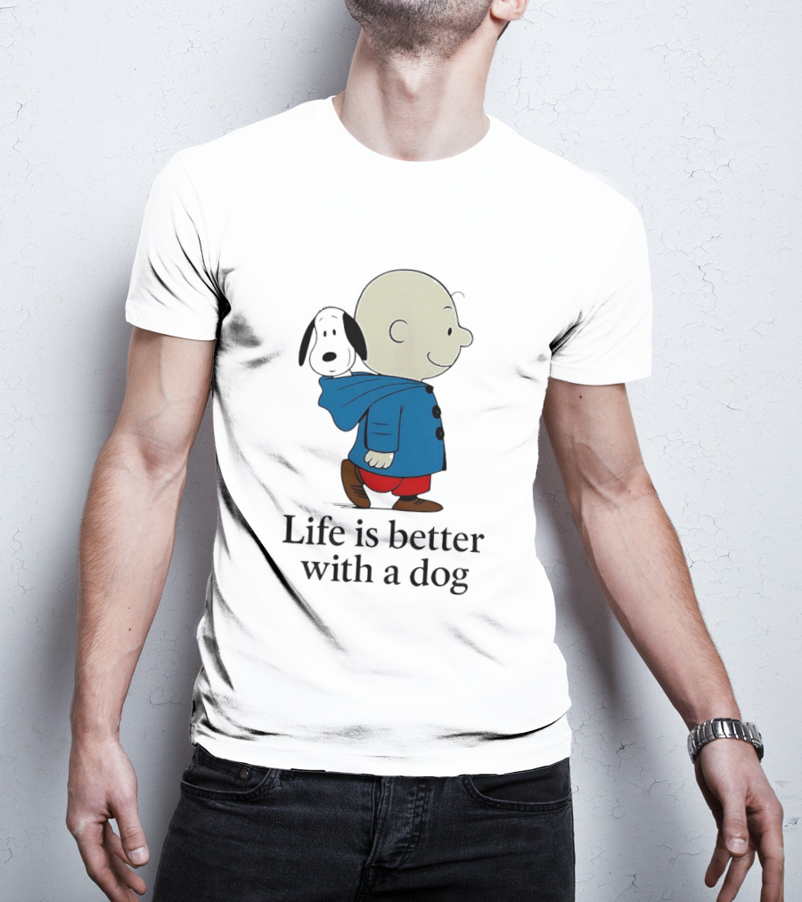 Snoopy And Charlie Brown Life Is Better With A Dog T-Shirt