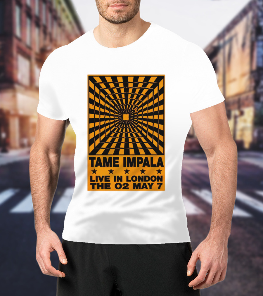 Tame Impala Live In London The O2 May 7 Optical Illusion Concert T-Shirt