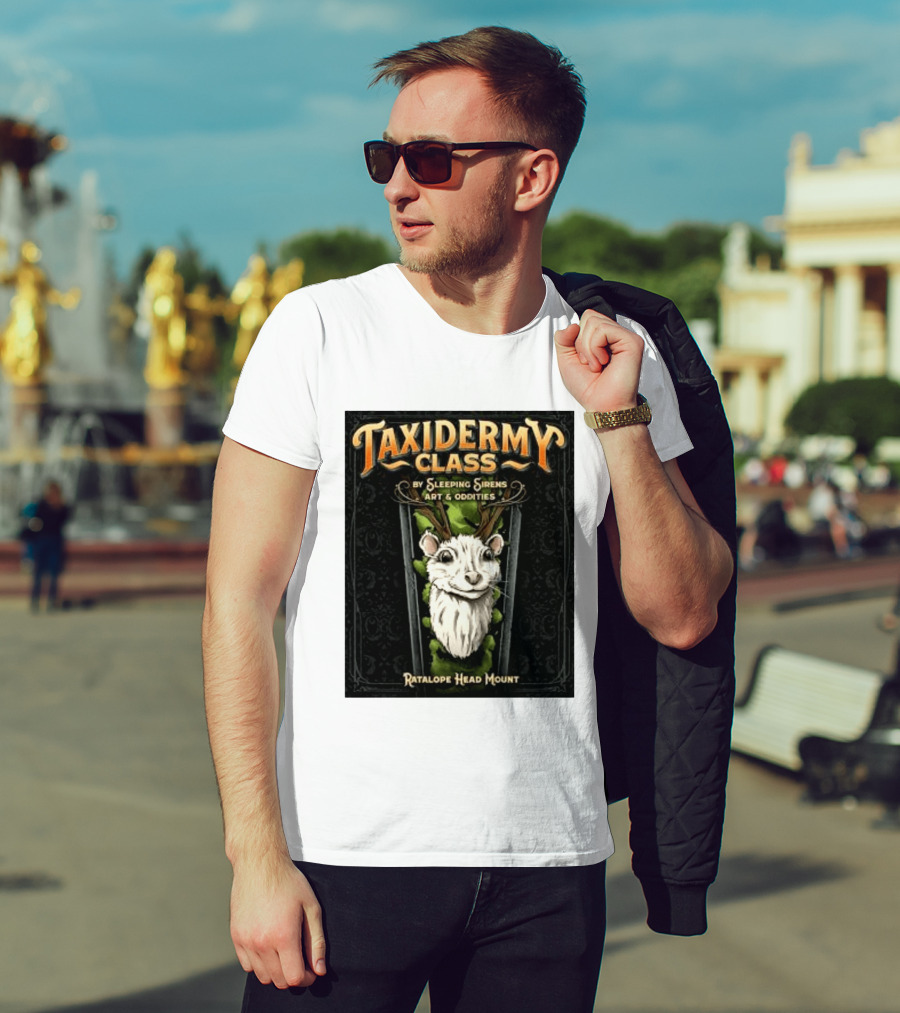 Taxidermy Class Sleeping Sirens Art Oddities Ratalope Head Mount T-Shirt