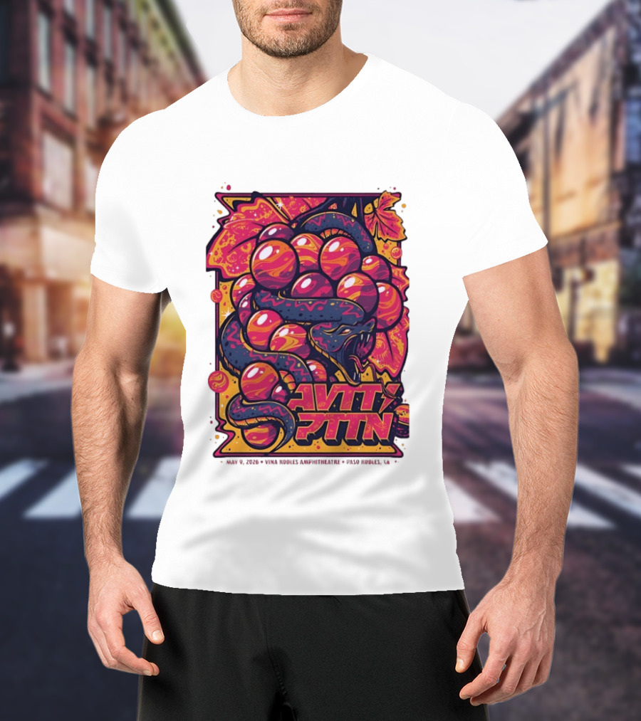 Avett Brothers Paso Robles CA 2026 May 9 Tour Snake Grapes T-Shirt