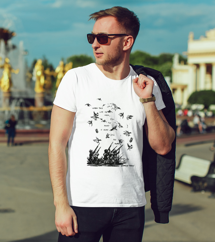 When This Life Is Over I'll Fly Away Glory Bird Silhouette Clouds T-Shirt