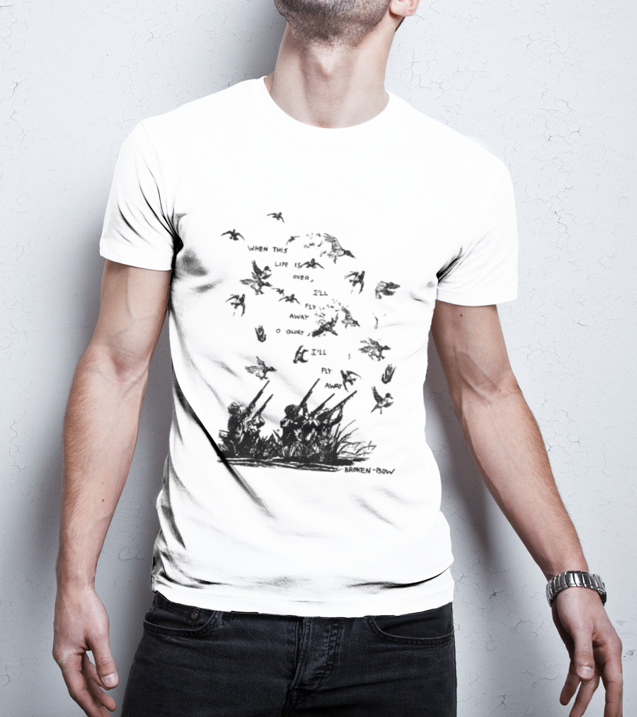 When This Life Is Over I'll Fly Away Glory Bird Silhouette Clouds T-Shirt