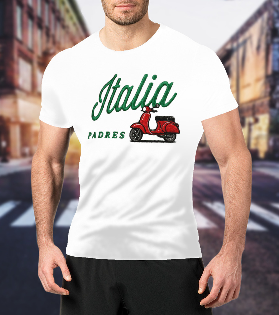 Italia Padres Red Scooter 2026 Italian Heritage Celebration Night Hat T-Shirt